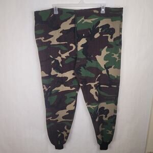 Vintage SafTbak Mens Camo Fleece Thermal Hunting jogger style Pants XL